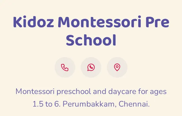 Who it is for and where, in one line, as it looks on the Kidoz Montessori Pre School page