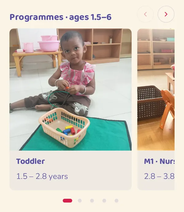 The programmes as picture cards, as it looks on the Kidoz Montessori Pre School page